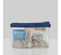 Assots London 'diana' Full Grain Leather Zip Top Coin Purse In Mid Blue Mid Blue