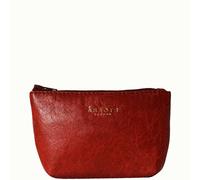 Assots London 'Diana' Red Full Grain Leather Zip Top Coin Purse