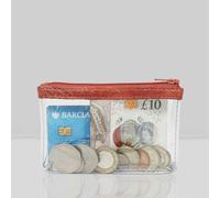 Assots London 'DINAH' Transparent Zip Top Red Coin Purse