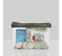 Assots London 'DINAH' Transparent Zip Top Tree Top Green Coin Purse