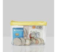 Assots London 'DINAH' Transparent Zip Top Yellow Coin Purse