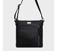 Assots London 'edith' Pebble Grain Leather Crossbody Bag In Black Black One Size