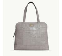 Assots London 'Eva' Ice Grey Croc Real Leather Designer Unlined Tote Bag