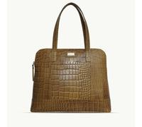Assots London 'Eva' Mustard Croc Real Leather Designer Unlined Tote Bag