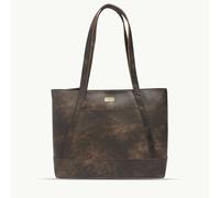 Assots London 'EVELYN' Brown Crazy Horse Distressed Real Leather Designer Tote Work Bag