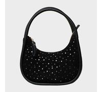 Assots London 'FESTIVE BAG' Black & Gold Star Sparkle Genuine Leather Shoulder Bag