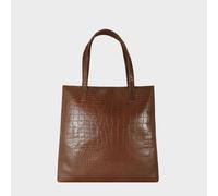 Assots London Freya' Semi Structured Unlined Embossed Croc Leather Tote Bag In Tan Tan One Size