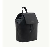 Assots London 'GRACE' Black Full Grain Leather Flap-over Backpack