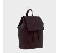 Assots London Grace' Full Grain Leather Flap-Over Backpack In Burgundy Burgundy One Size