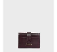 Assots London 'grove' Rfid Tab-Over Leather Credit Card Holder In Burgundy Burgundy One Size