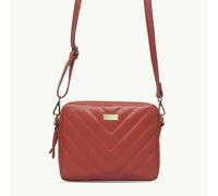 Assots London 'IRIS' Red Quilted Soft Pebble Grain Leather Crossbody Bag