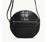 Assots London 'Jane' Black Croc Leather Round Designer Crossbody Bag