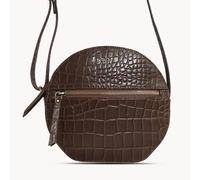 Assots London Jane' Embossed Croc Leather Round Designer Crossbody Bag In Brown Brown One Size