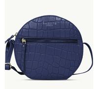 Assots London 'Jane' Navy Croc Leather Round Designer Crossbody Bag