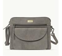 Assots London 'JEAN' Grey Distressed Real Leather Crossbody Bag