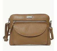 Assots London 'JEAN' Light Tan Real Soft Pebble Grain Leather Crossbody Bag
