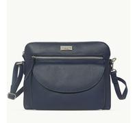 Assots London 'JEAN' Navy Real Soft Pebble Grain Leather Crossbody Bag