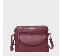 Assots London 'jean' Soft Pebble Grain Real Leather Crossbody Bag In Pink Pink One Size