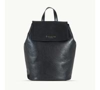 Assots London 'JERMYN' Classic Black Full Grain Leather Flap-over Backpack