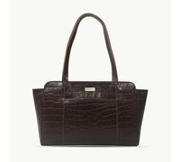 Assots London 'JUDITH' Brown Croc Real Leather Shoulder Bag