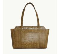 Assots London 'JUDITH' Mustard Croc Real Leather Shoulder Bag