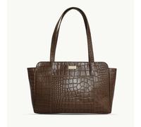 Assots London 'JUDITH' Tan Croc Real Leather Shoulder Bag