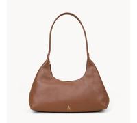 Assots London Lara' Pebble Grain Real Leather Shoulder Bag In Tan Tan