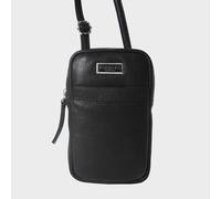 Assots London 'leo' Real Leather Crossbody Mobile Phone Bag In Black Black One Size