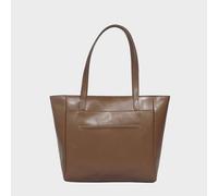 Assots London Linda' Smooth Real Leather Unlined Tote Bag In Tan Tan