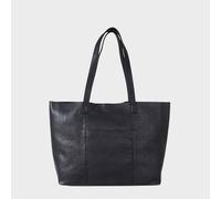 Assots London 'maisie' Real Pebble Grain Leather Unlined Shopper Tote Bag In Black Black