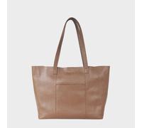 Assots London 'maisie' Real Pebble Grain Leather Unlined Shopper Tote Bag In Tan Tan One Size