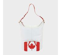 Assots London 'MAPLE' White Canadian Flag Designer Leather Tote Bag