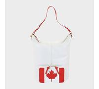 Assots London 'maple' White Canadian Flag Designer Leather Tote Bag White