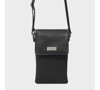 Assots London 'maria' Full Grain Real Leather Crossbody Phone Bag In Black Black