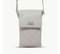 Assots London 'MARIA' Nudish Ice Grey Pebble Grain Real Leather Crossbody Phone Bag
