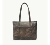 Assots London 'MILLIE' Brown Crazy Horse Distressed Real Leather Designer Tote Work Bag