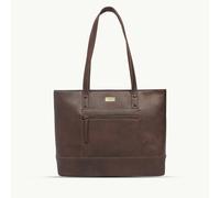 Assots London 'MILLIE' Brown Oily Chestnut Real Leather Designer Tote Work Bag