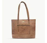 Assots London 'MILLIE' Tan Walnut Real Leather Designer Tote Work Bag