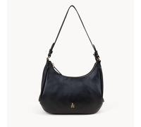 Assots London 'natasha' Pebble Grain Real Shoulder Bag In Black Black