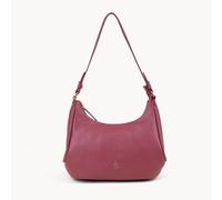Assots London 'natasha' Pebble Grain Real Shoulder Bag In Dark Pink Dark Pink One Size