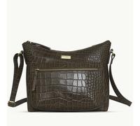 Assots London 'OLGA' Olive Croc Designer Leather Crossbody Shoulder Bag