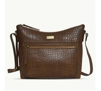 Assots London 'OLGA' Tan Croc Designer Leather Crossbody Shoulder Bag