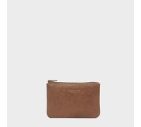 Assots London Poppy' Full Grain Leather Zip Top Coin Purse In Tan Tan