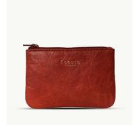 Assots London 'Poppy' Red Full Grain Leather Zip Top Coin Purse