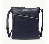 Assots London 'ROSY' Navy Pebble Grain Soft Real Leather Crossbody Bag