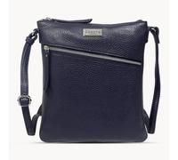 Assots London 'rosy' Pebble Grain Soft Real Leather Crossbody Bag In Navy Navy