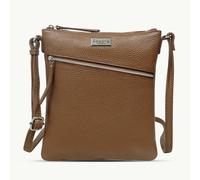 Assots London 'ROSY' Tan Pebble Grain Soft Real Leather Crossbody Bag