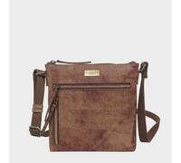 Assots London Rue' Distressed Real Leather Crossbody Bag In Tan Tan