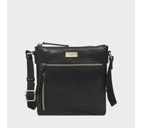 Assots London Rue' Polished Vt Real Leather Crossbody Bag In Black Black