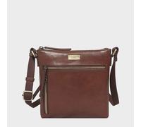 Assots London Rue' Polished Vt Real Leather Crossbody Bag In Brown Brown